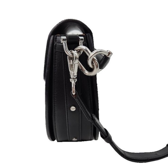 MCM Patricia Visteos mini Black Leather Shoulder Bag with Silver Accents - Picture 3 of 8